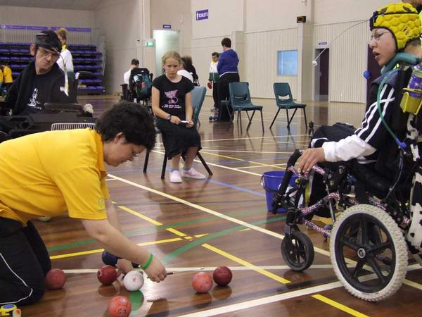 Bocce in play